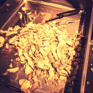 Ingwer Reste in einer Schale